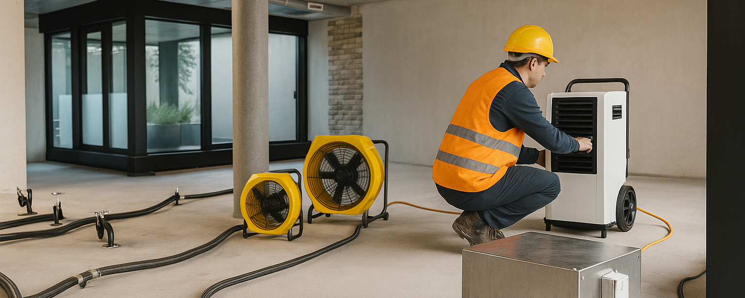 Bautrocknung von Gebäuden nach Wasserschäden