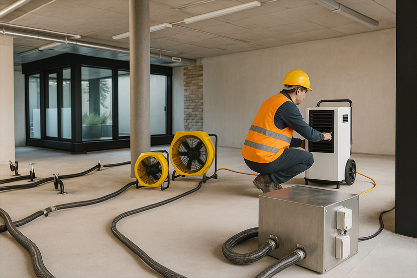 Bautrocknung von Gebäuden nach Wasserschäden